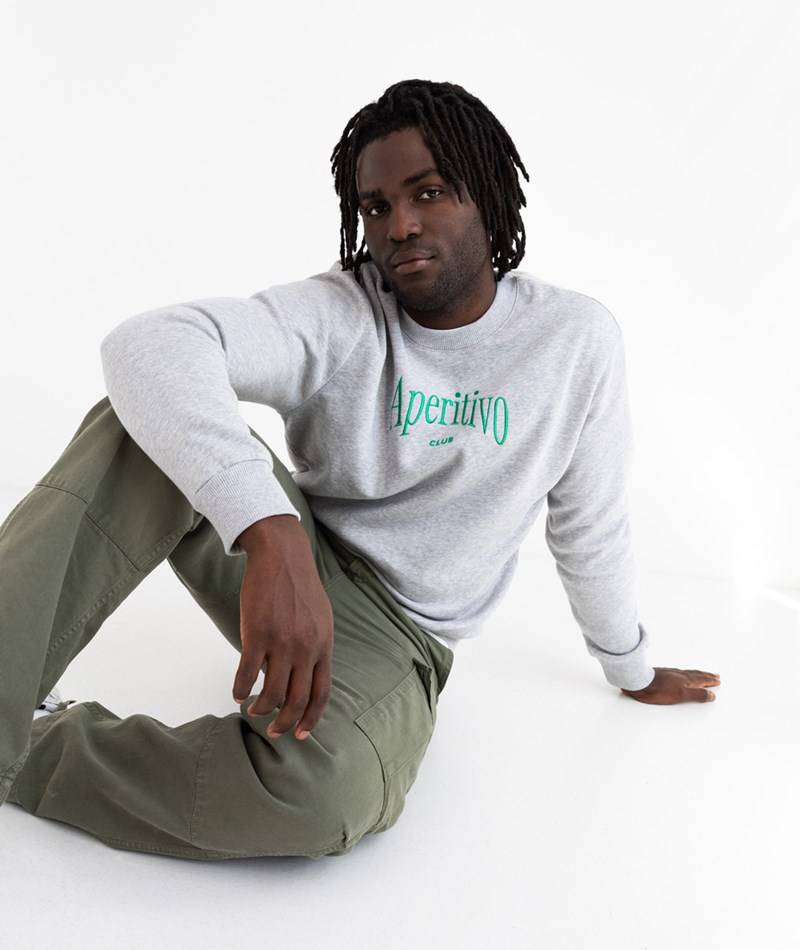 KAUF DICH GLüCKLICH Sweater Aperitivo Grau aus Bio-Baumwolle