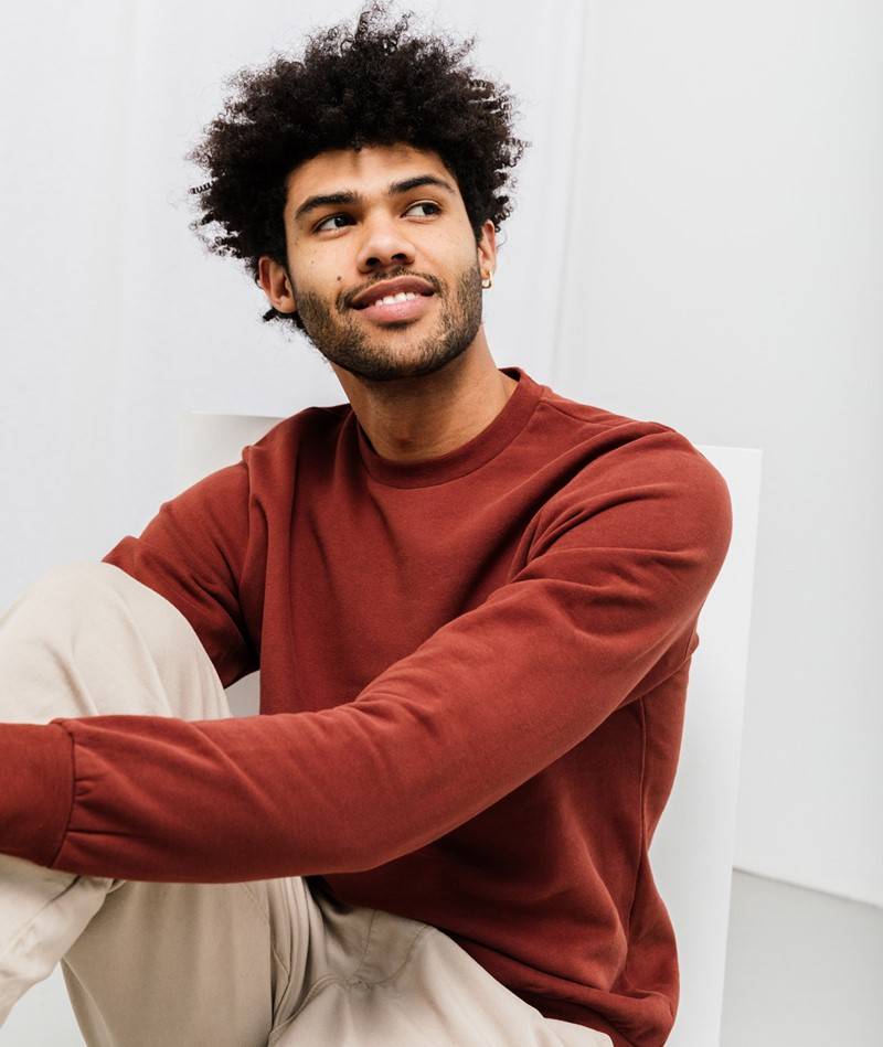 KAUF DICH GLüCKLICH Sweater Brandy aus Bio-Baumwolle