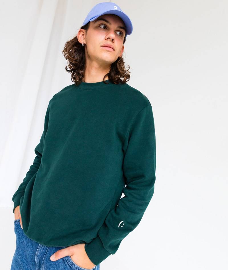 KAUF DICH GLüCKLICH Sweater Flaschengrün aus Bio-Baumwolle