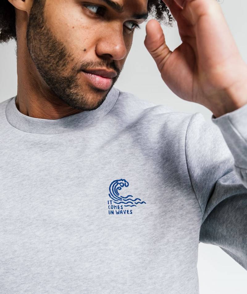 KAUF DICH GLüCKLICH Sweater Grau aus Bio-Baumwolle