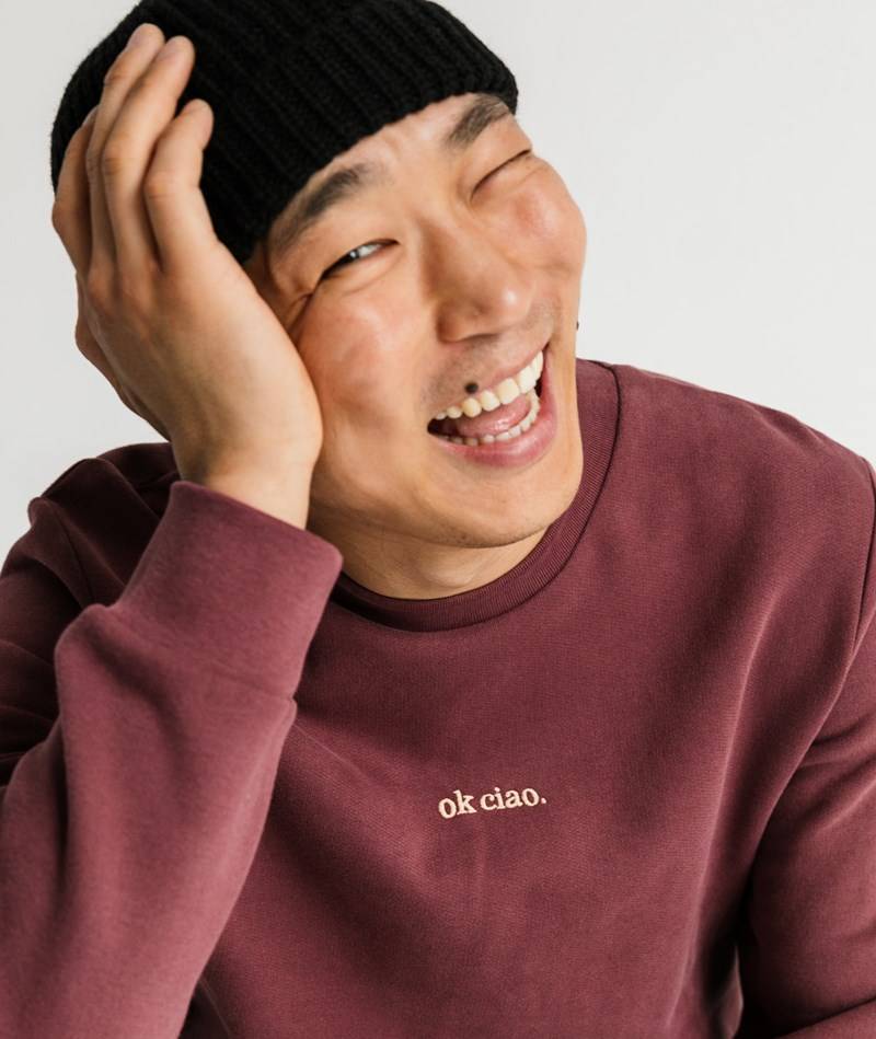 KAUF DICH GLüCKLICH Sweater Mauve Rot