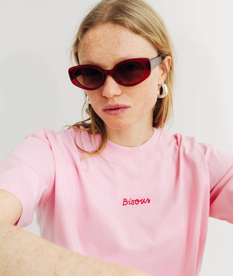 KAUF DICH GLüCKLICH T-Shirt Bisous Pink aus Bio-Baumwolle