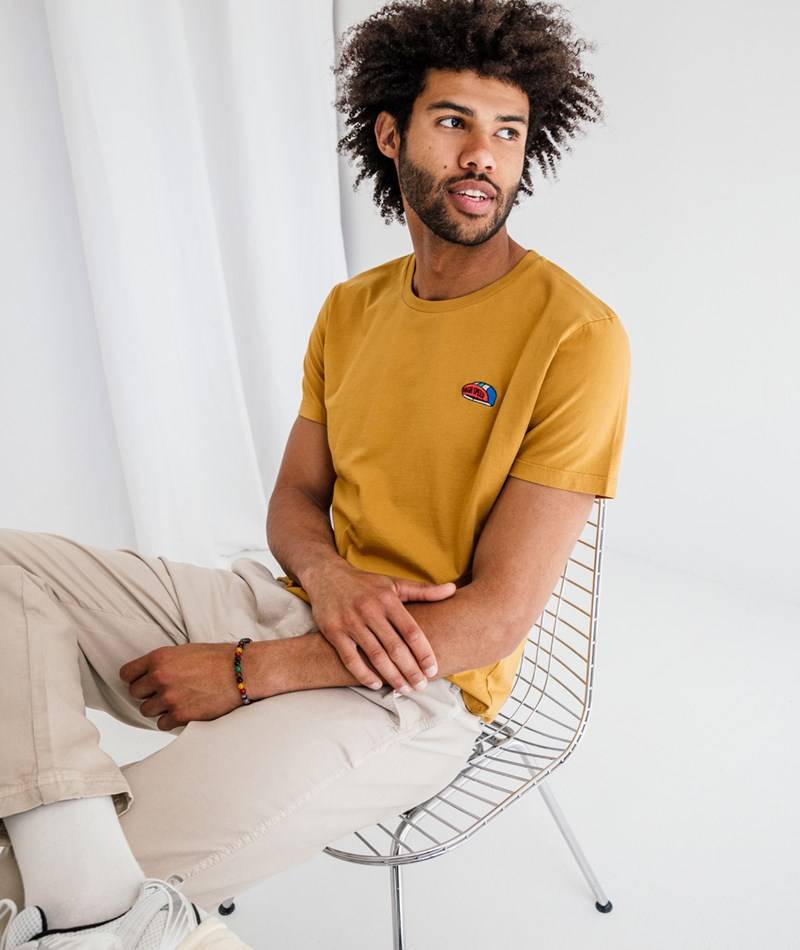 KAUF DICH GLüCKLICH T-Shirt Cap Senfgelb