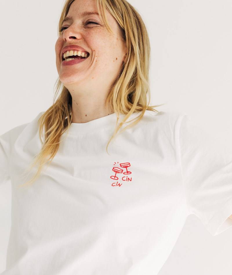 KAUF DICH GLüCKLICH T-Shirt Cin Cin Weiü