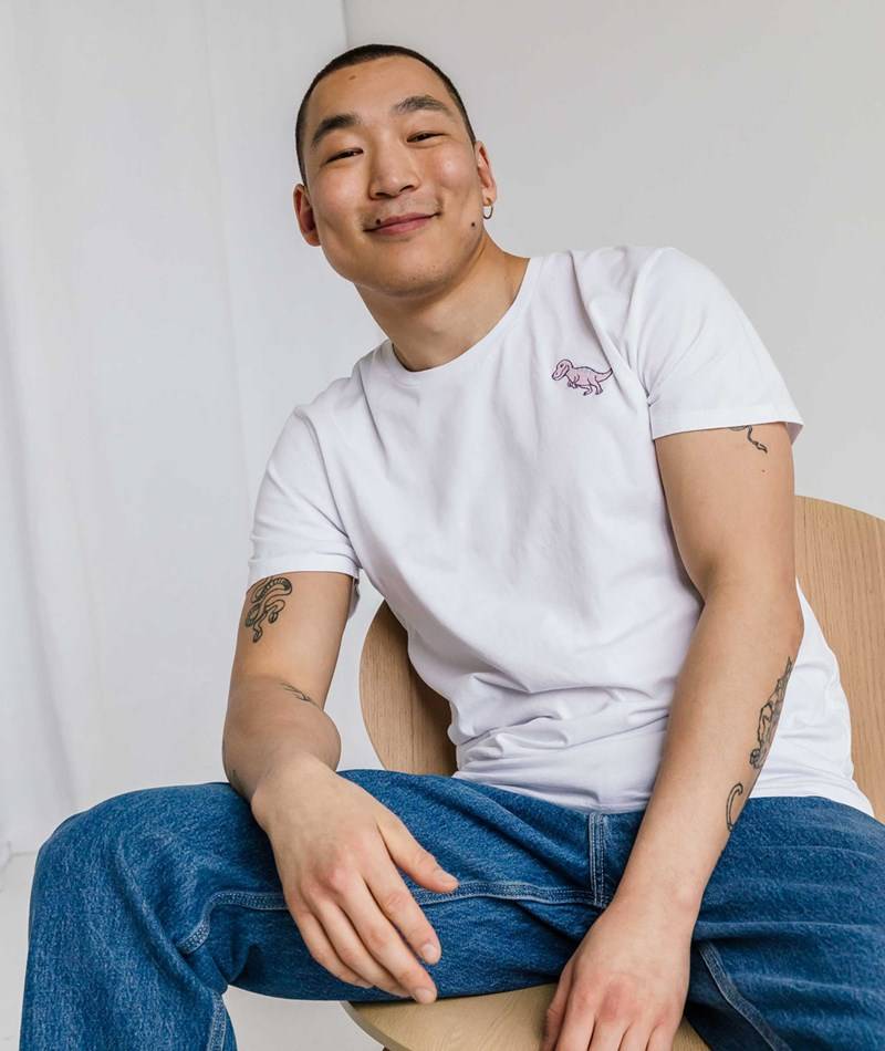 KAUF DICH GLüCKLICH T-Shirt Dino Weiü aus Bio-Baumwolle