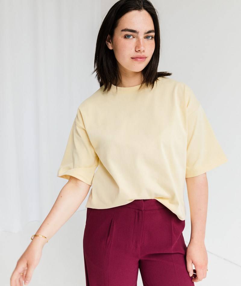 KAUF DICH GLüCKLICH T-Shirt Gelb aus Bio-Baumwolle