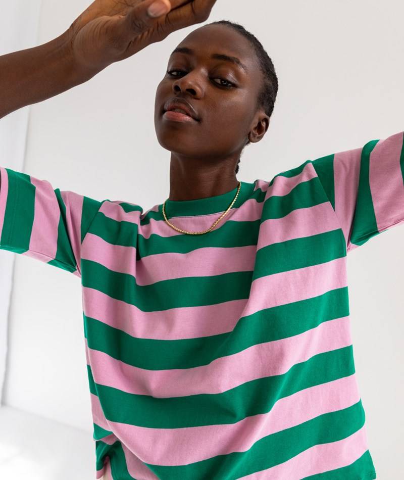 KAUF DICH GLüCKLICH T-Shirt gestreift aus Bio-Baumwolle