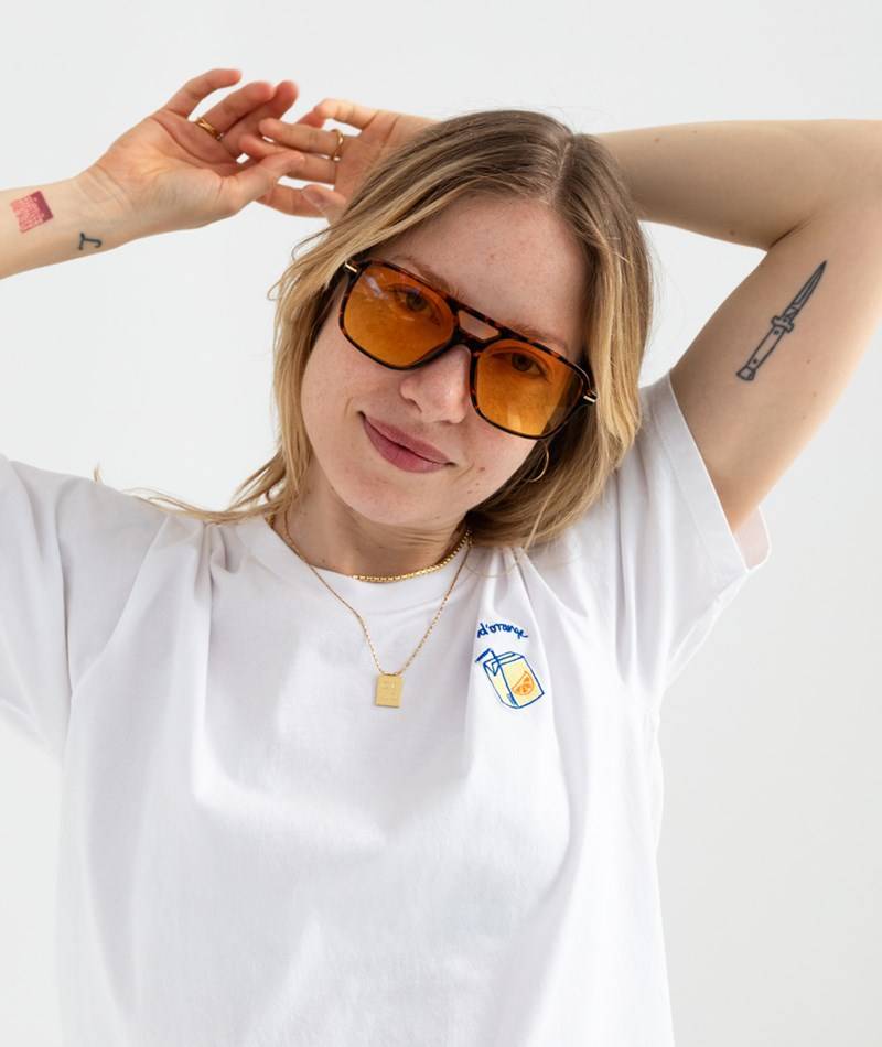 KAUF DICH GLüCKLICH T-Shirt Juice Weiü aus Bio-Baumwolle