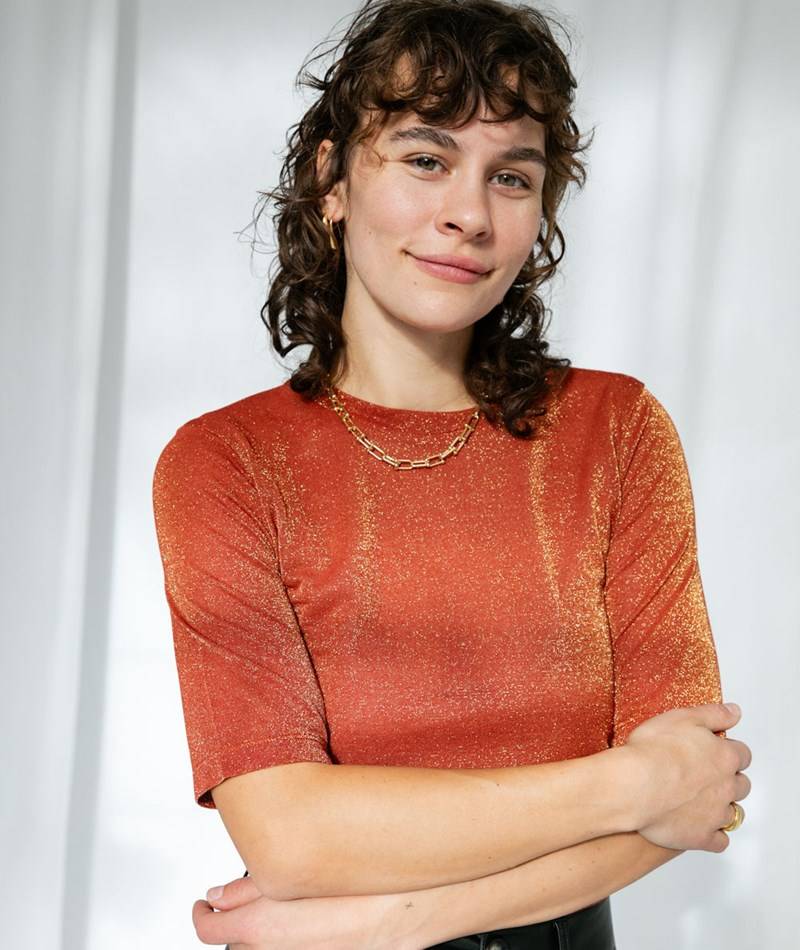 KAUF DICH GLüCKLICH T-Shirt Lurex Rot