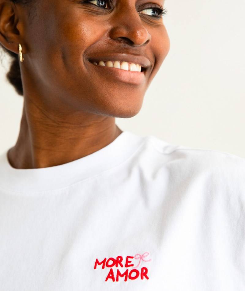 KAUF DICH GLüCKLICH T-Shirt More Amor Weiü aus Bio-Baumwolle