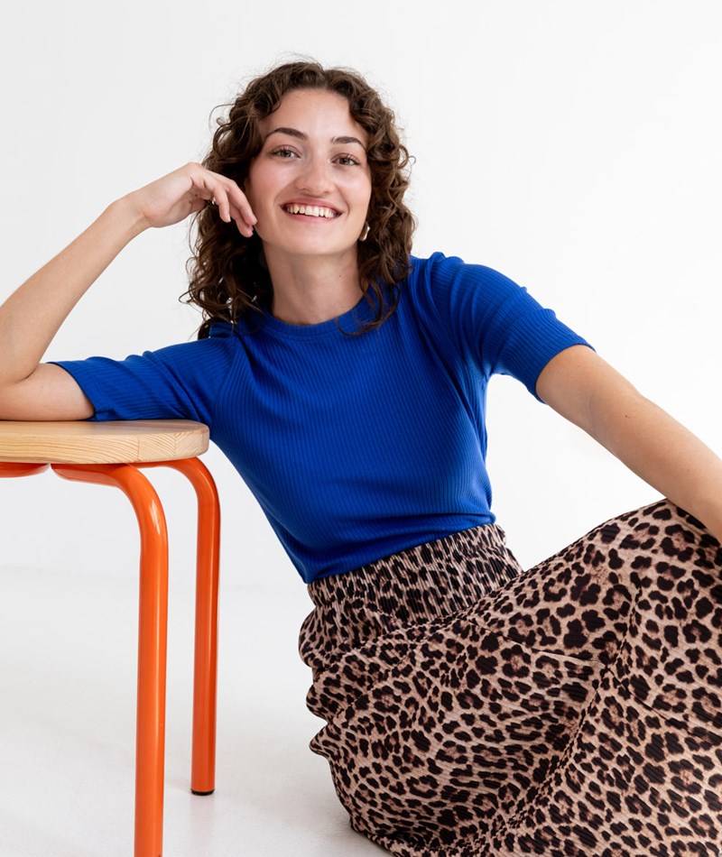 KAUF DICH GLüCKLICH T-Shirt Royalblau aus Bio-Baumwolle