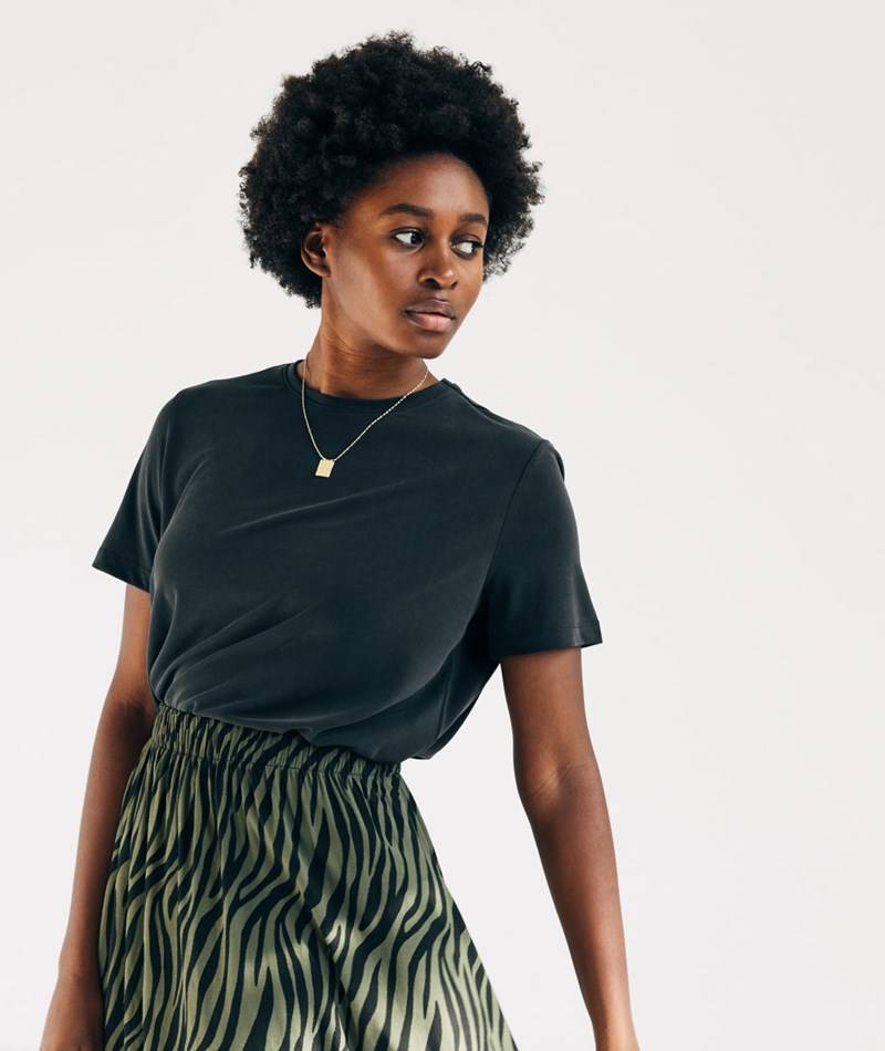 KAUF DICH GLüCKLICH T-Shirt Schwarz aus Modal (TENCEL™)