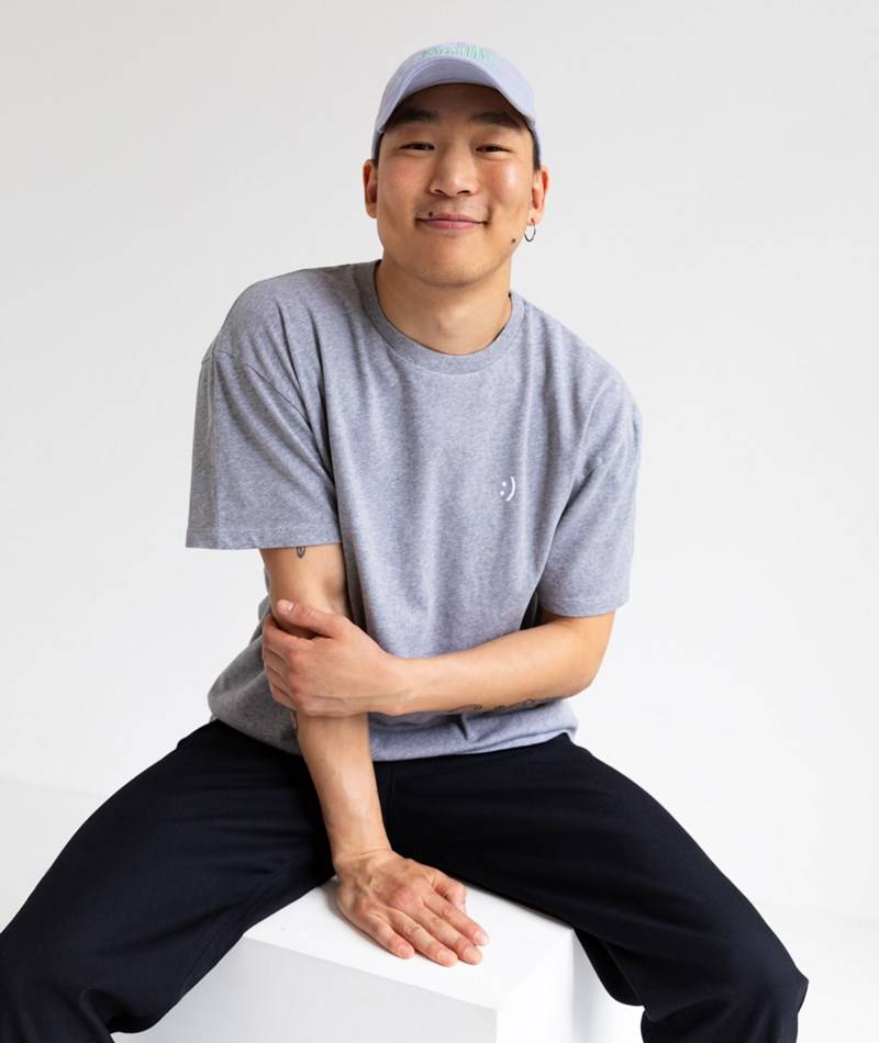 KAUF DICH GLüCKLICH T-Shirt Smiley Grau