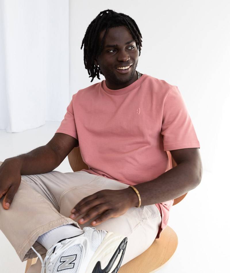 KAUF DICH GLüCKLICH T-Shirt Smiley Rosa aus Bio-Baumwolle
