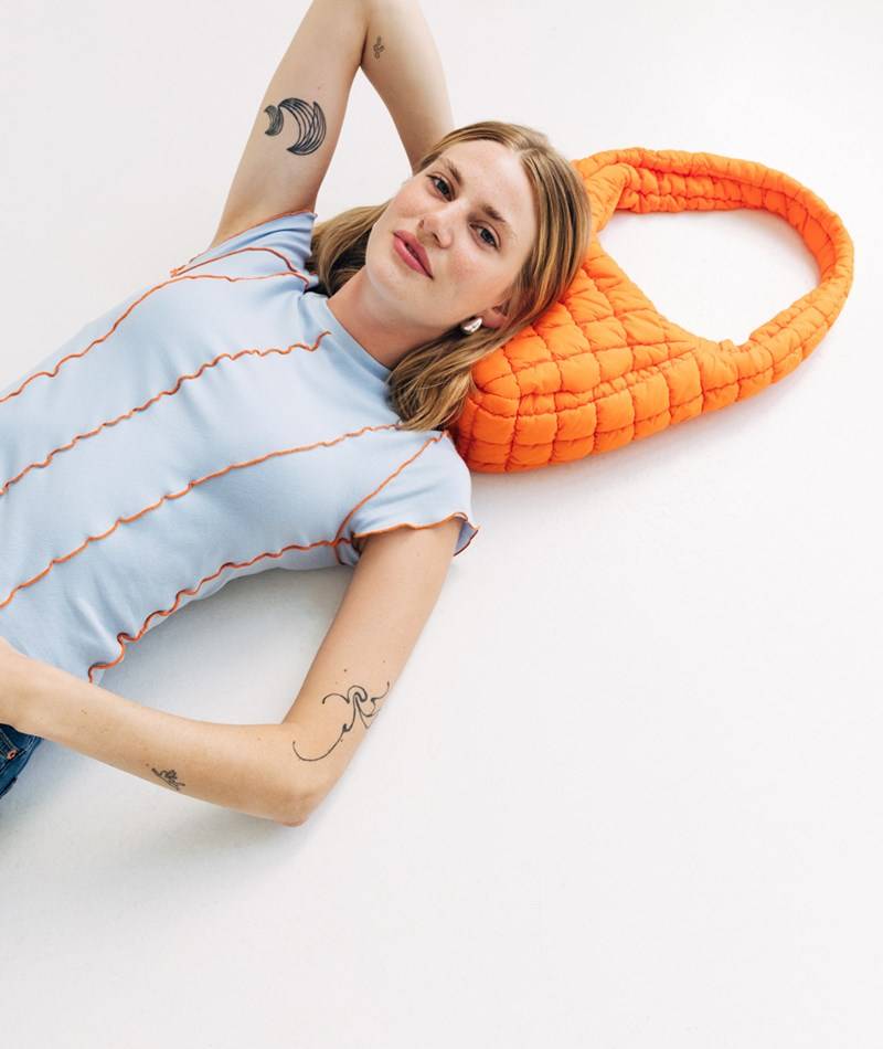 KAUF DICH GLüCKLICH T-Shirt Wellensaum Hellblau aus Bio-Baumwolle