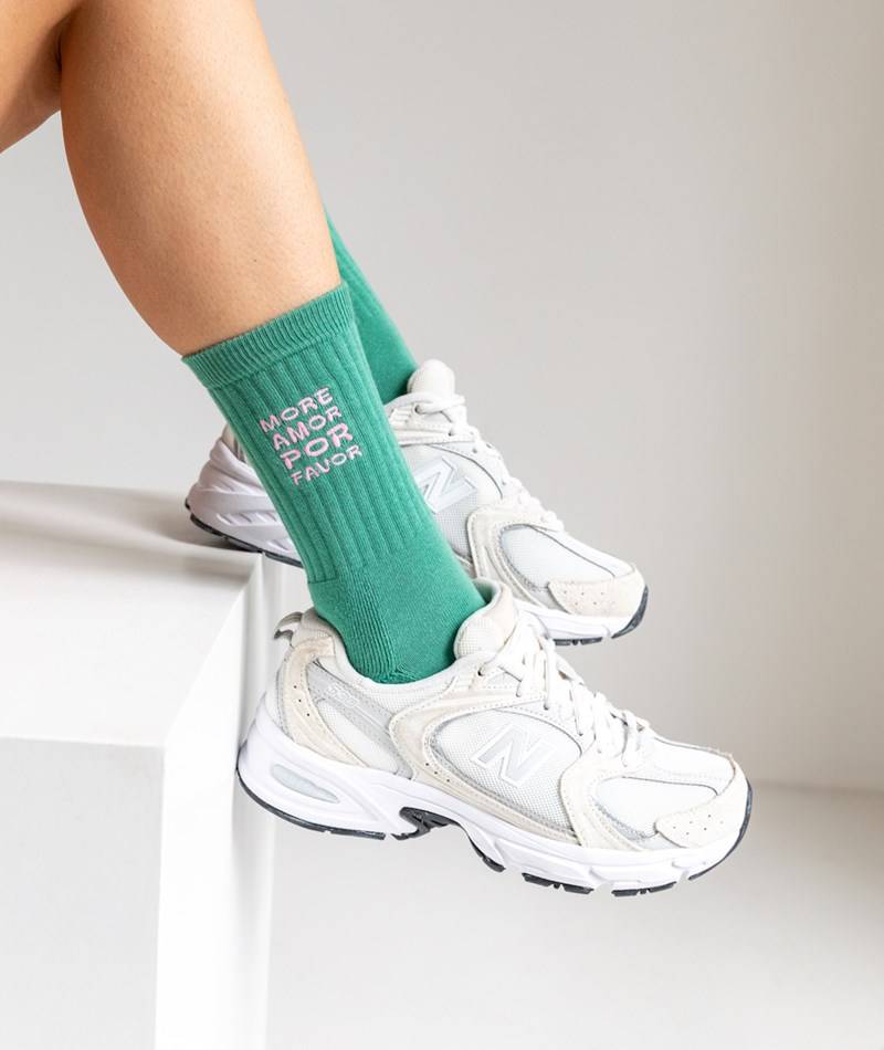 KAUF DICH GLüCKLICH Tennissocke Amore (Gr. 36-41) Grün aus Bio-Baumwolle