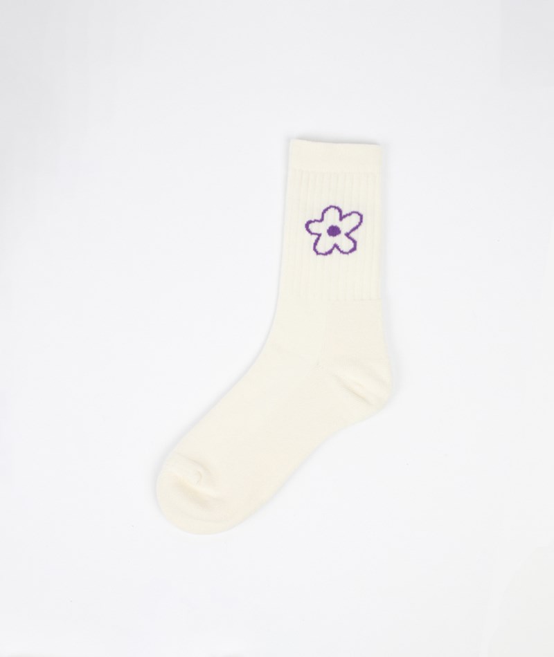 KAUF DICH GLüCKLICH Tennissocke Flower (Gr. 36-41) Creme aus Bio-Baumwolle