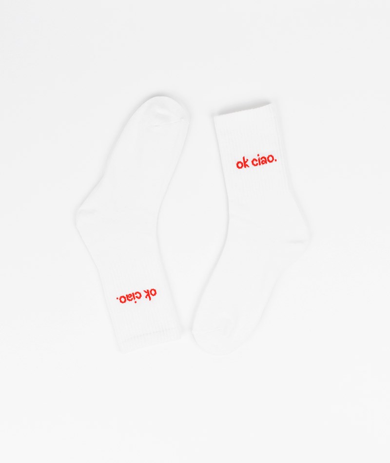 KAUF DICH GLüCKLICH Tennissocke OK CIAO (Gr. 36-41) Weiü aus Bio-Baumwolle