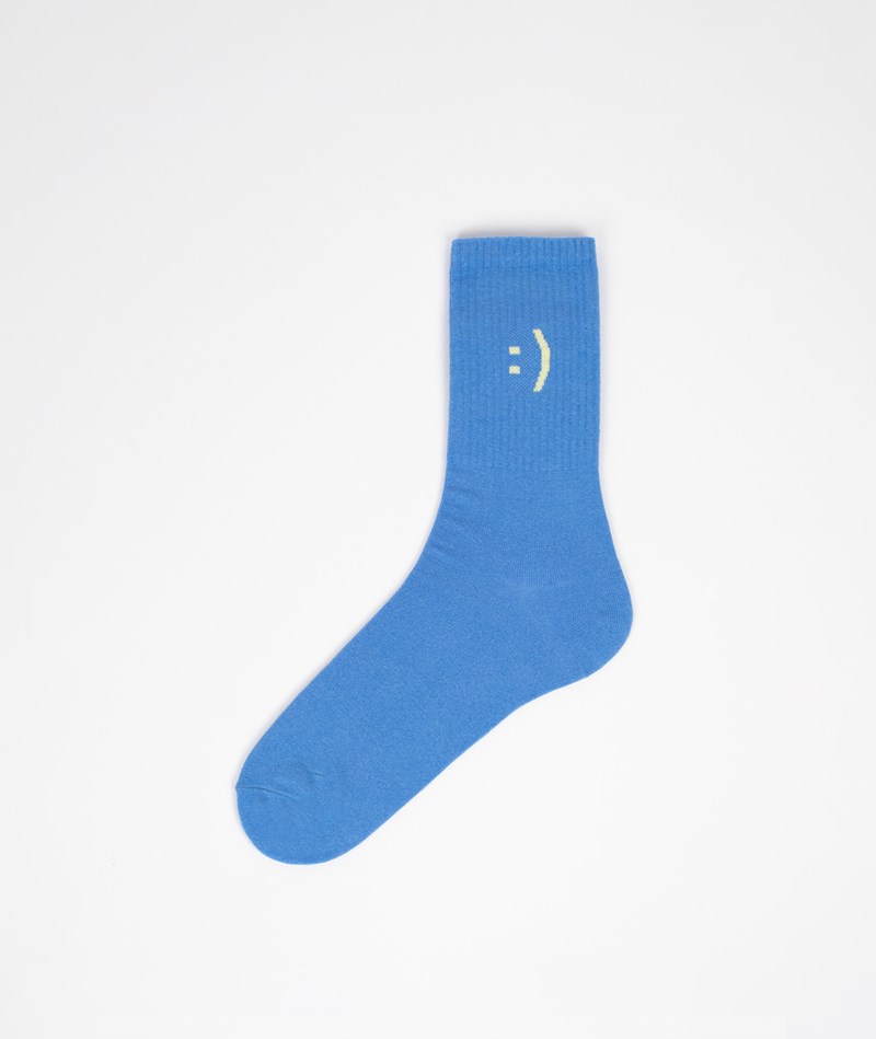 KAUF DICH GLüCKLICH Tennissocke Smiley (Gr. 41-46) Blau aus Bio-Baumwolle