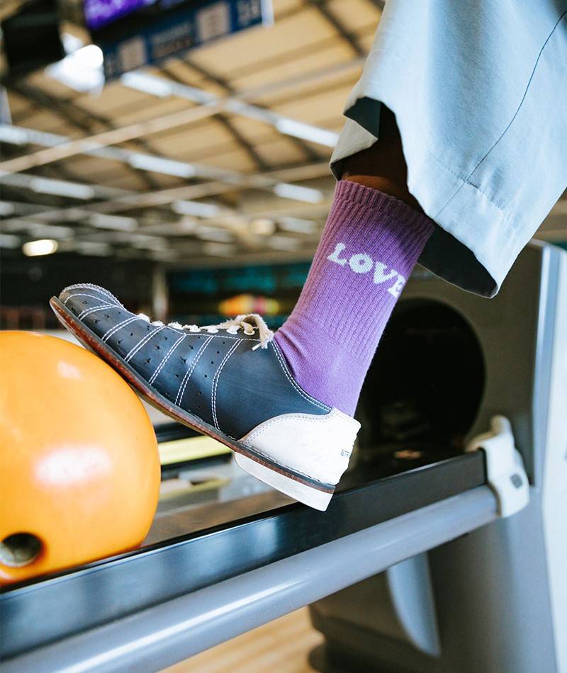 KAUF DICH GLüCKLICH Tennissocken Love (Gr. 36-41) Lila aus Bio-Baumwolle