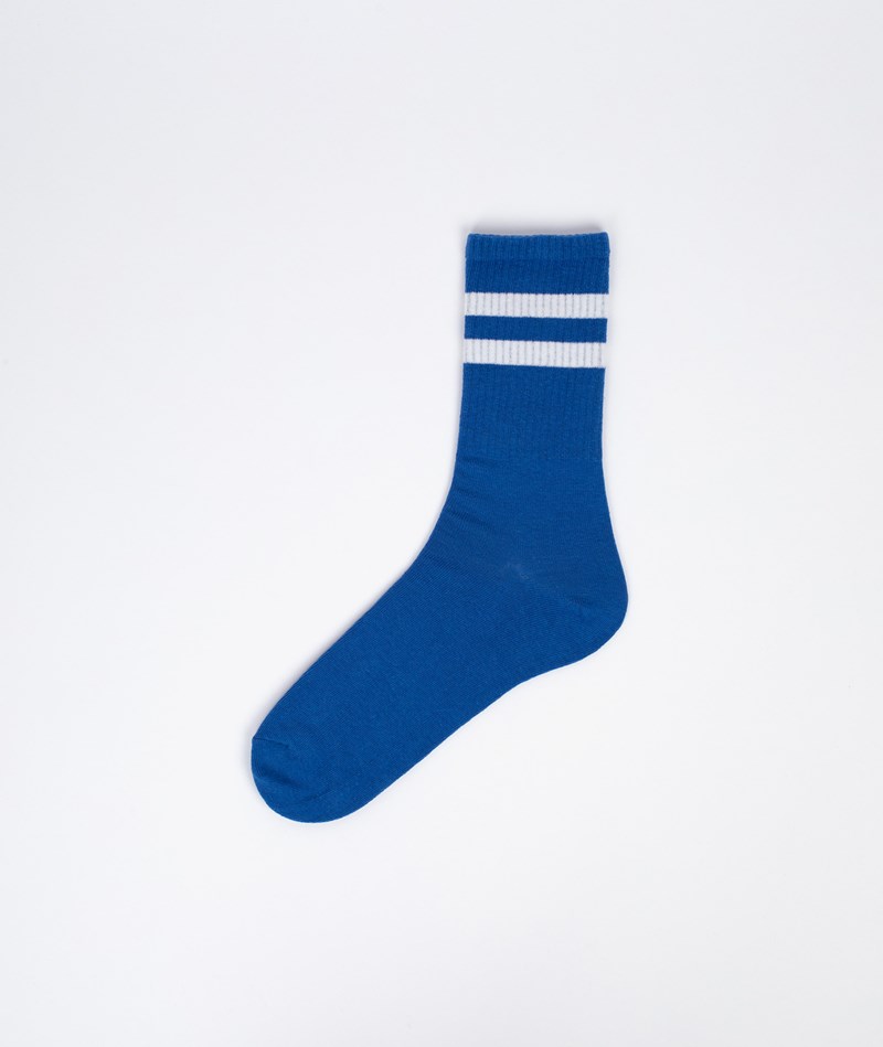 KAUF DICH GLüCKLICH Tennissocken Streifen (Gr. 41-46) Blau aus Bio-Baumwolle