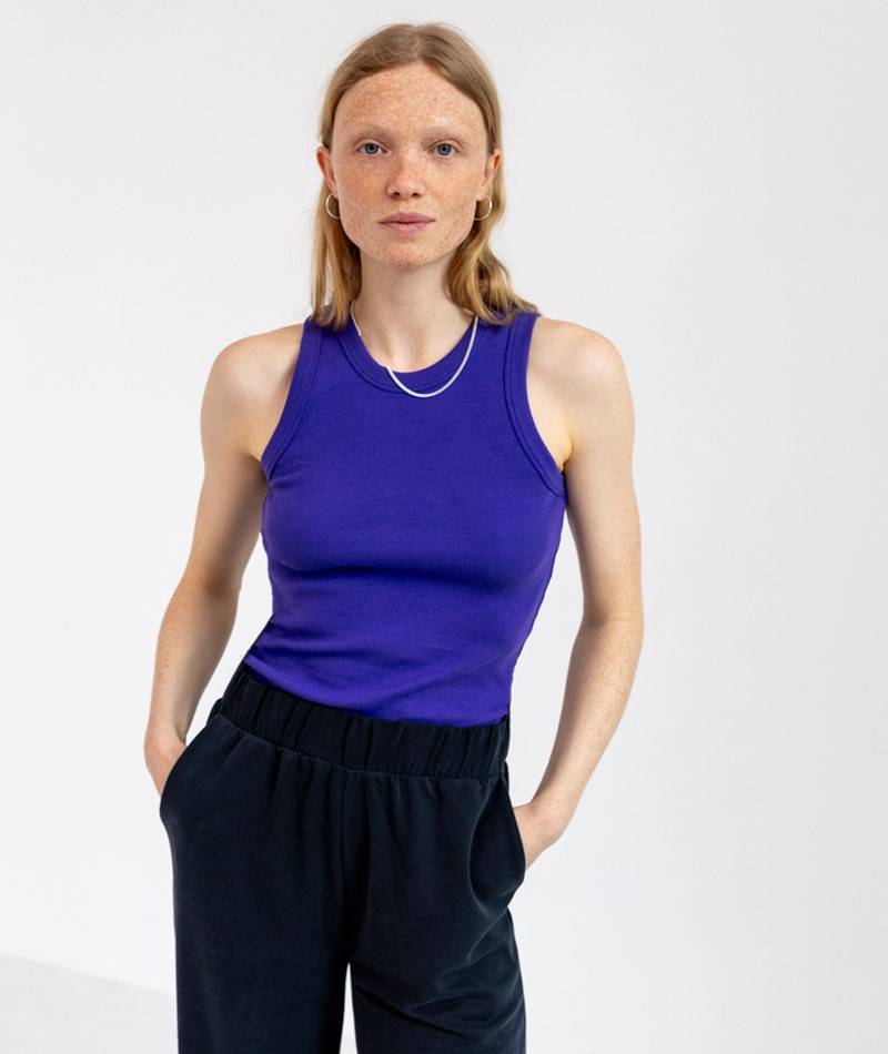 KAUF DICH GLüCKLICH Top Lila aus Bio-Baumwolle