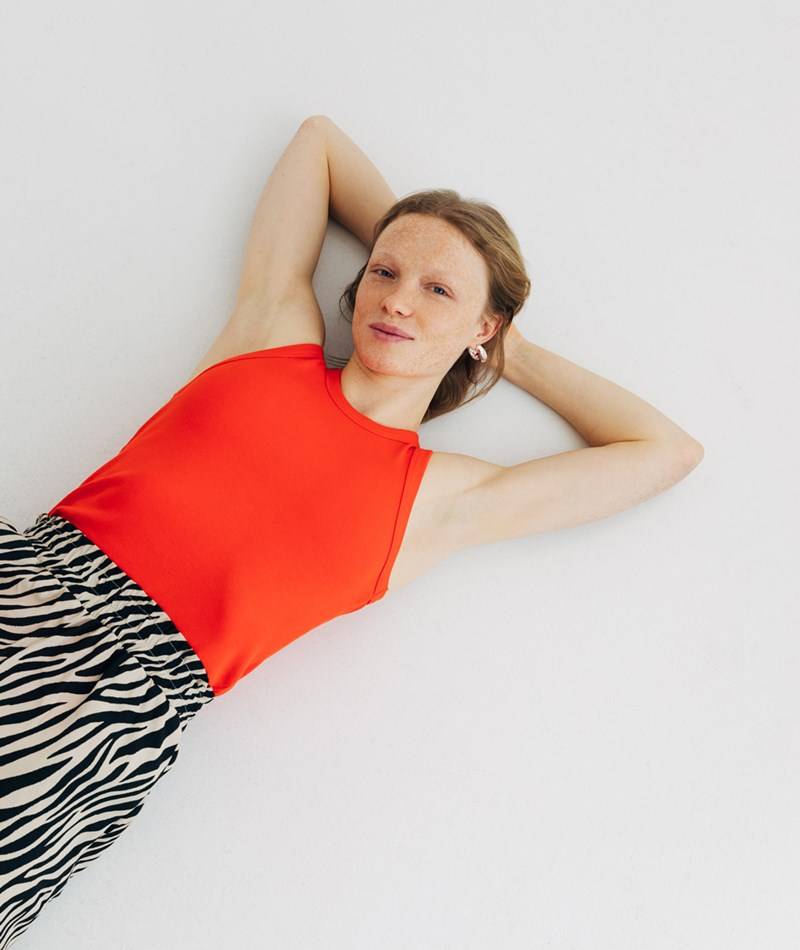 KAUF DICH GLüCKLICH Top Rot aus Bio-Baumwolle