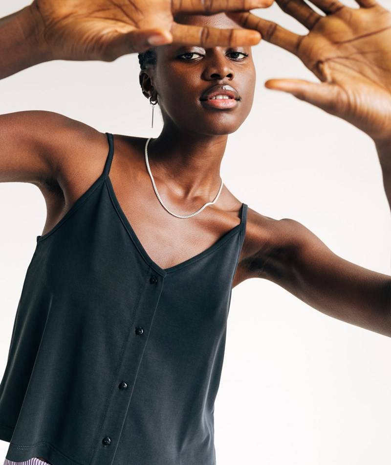 KAUF DICH GLüCKLICH Top Schwarz aus Modal (TENCEL™)