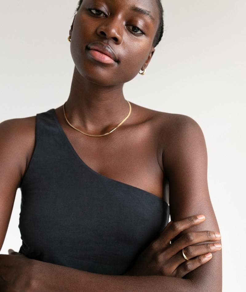 KAUF DICH GLüCKLICH Top Schwarz aus Modal (TENCEL™)