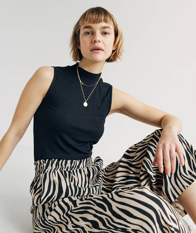 KAUF DICH GLüCKLICH Top Schwarz aus Viskose (LENZING™ ECOVERO™)