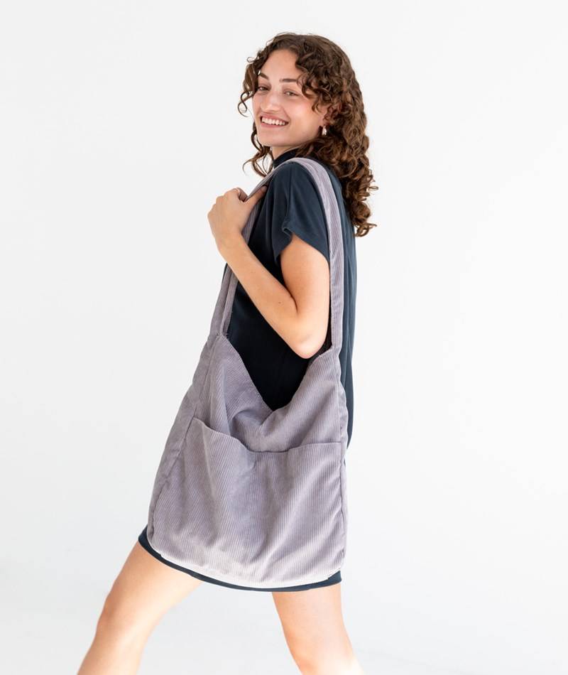 Kauf Dich Glücklich YUKU Handtasche Cord Grau