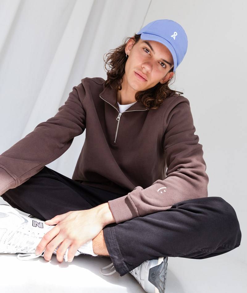 KAUF DICH GLüCKLICH Zip Sweater Braun aus Bio-Baumwolle