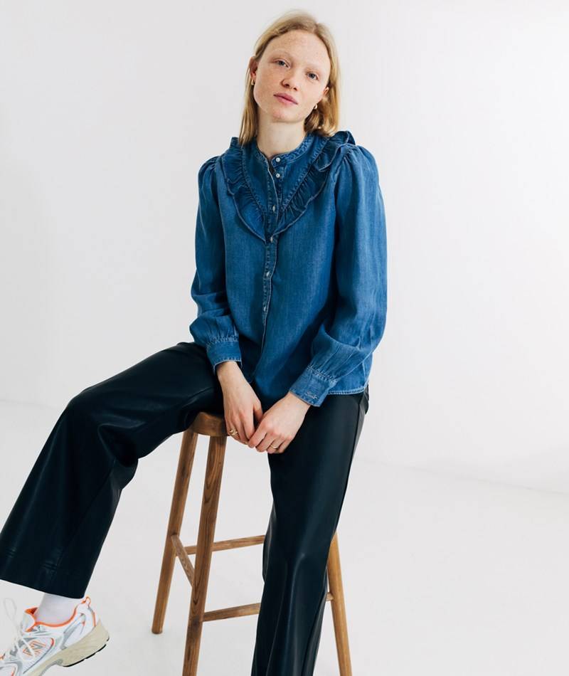 Kauf Dich Glücklich LEVI`Sü Carinna Denim Bluse Blau