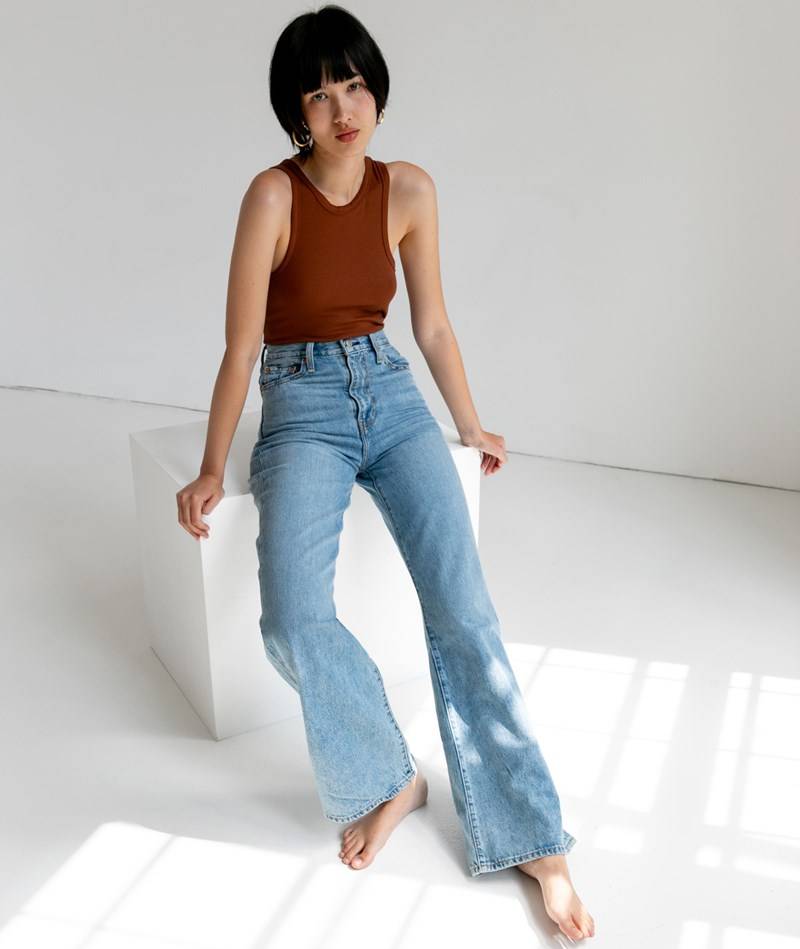 Kauf Dich Glücklich LEVI`Sü Ribcage Wide Leg Jeans Blau