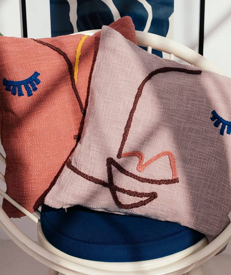 Kauf Dich Glücklich LIV INTERIOR Kissenbezug Face (45x45) Rosa