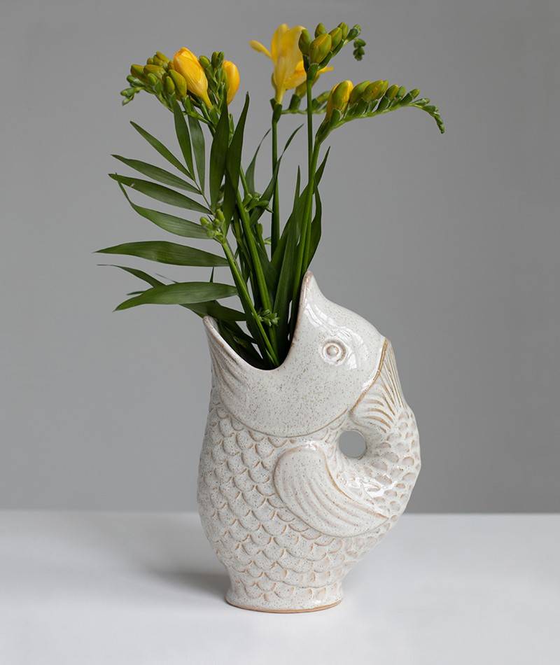 Kauf Dich Glücklich MADAM STOLTZ Stoneware Vase beige