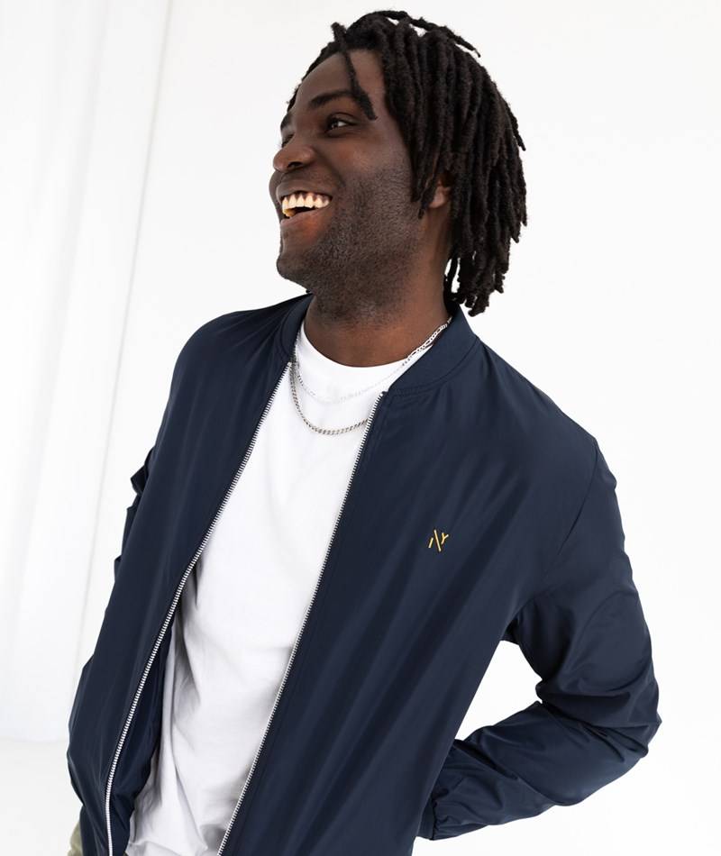 Kauf Dich Glücklich NOWADAYS Nylon Bomber Jacke Dunkelblau