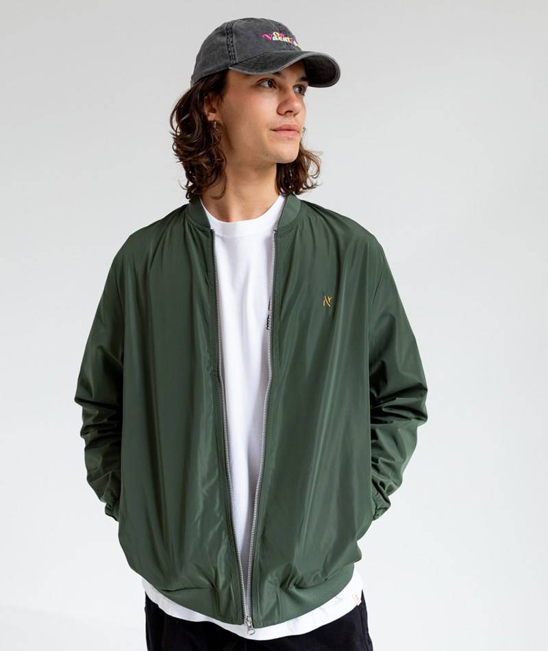 Kauf Dich Glücklich NOWADAYS Nylon Bomber Jacke Dunkelgrün