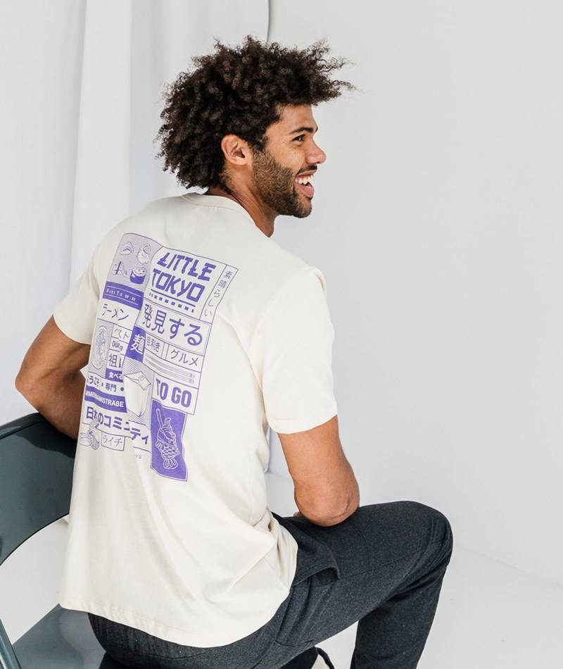 Kauf Dich Glücklich NOWADAYS Print Menu T-Shirt Beige