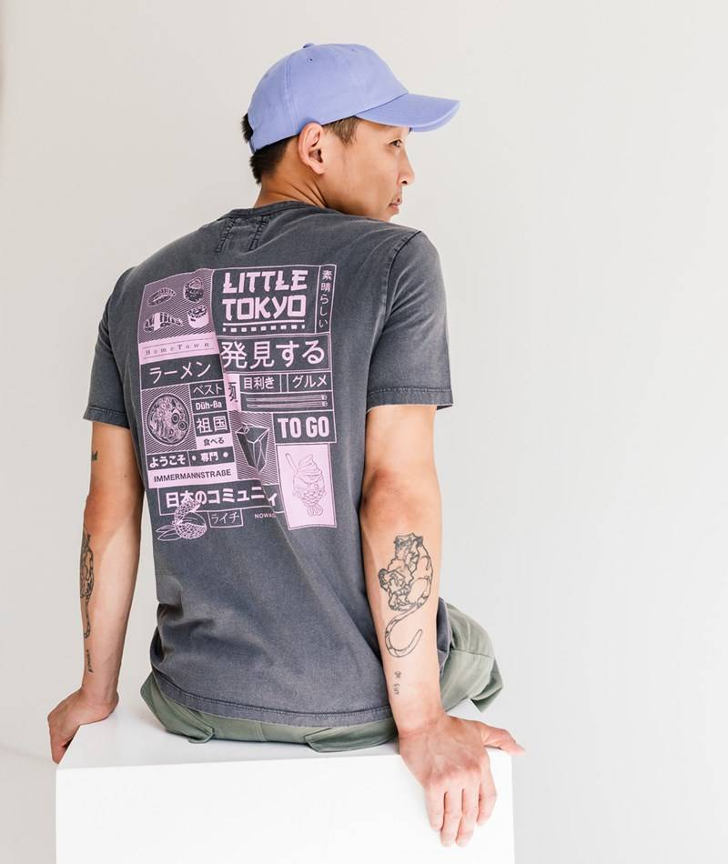 Kauf Dich Glücklich NOWADAYS Print Menu T-Shirt Dunkelgrau