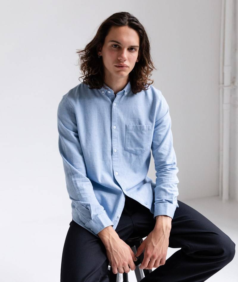 Kauf Dich Glücklich NOWADAYS Soft Brushed Hemd Blau