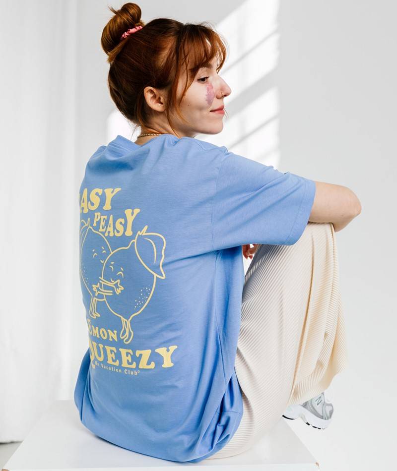 Kauf Dich Glücklich ON VACATION Lemon Squeezy T-Shirt Blau