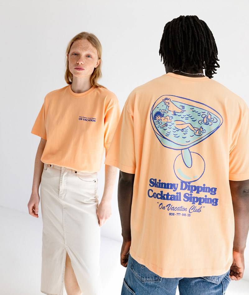 Kauf Dich Glücklich ON VACATION T-Shirt Skinny Dipping Cocktail Sipping Orange