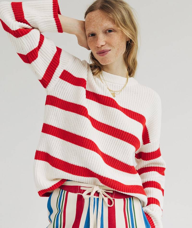 Kauf Dich Glücklich SELECTED FEMME SLFBloomie O-Neck Pullover gestreift