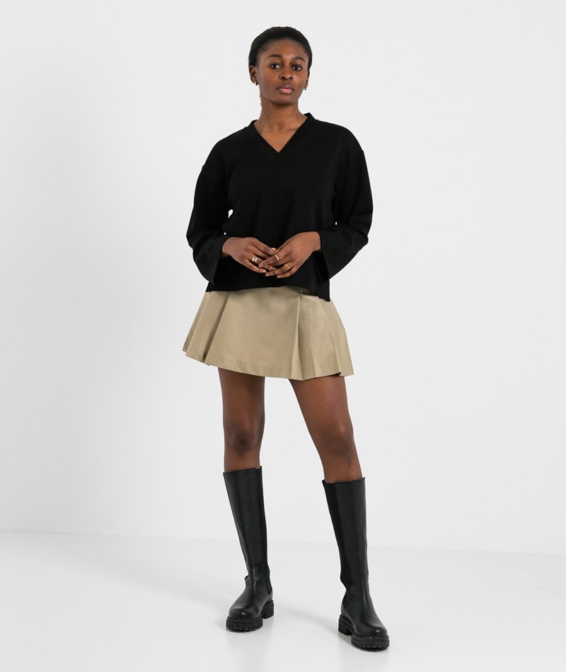 Kauf Dich Glücklich SELECTED FEMME SLFIlvetti V-Neck Longsleeve Schwarz