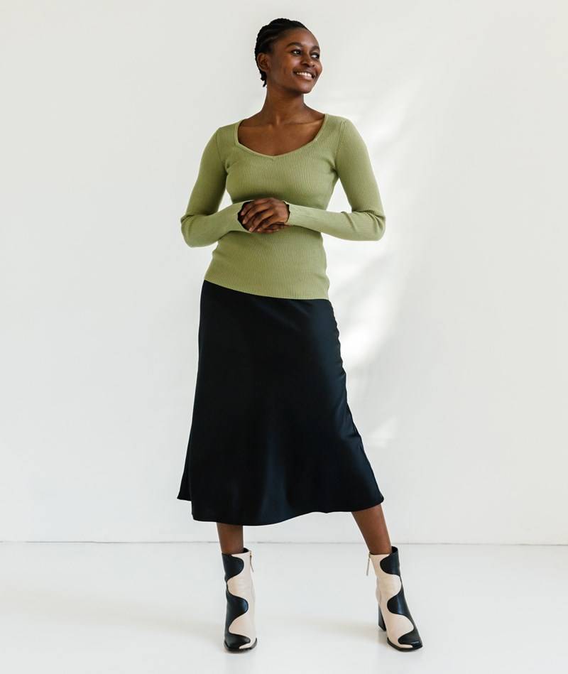 Kauf Dich Glücklich SELECTED FEMME SLFLena Midi Rock Schwarz