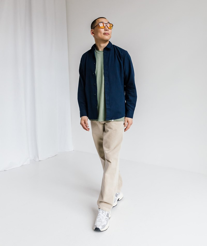 Kauf Dich Glücklich SELECTED HOMME SLHSlimnew-Linen Hemd Dunkelblau