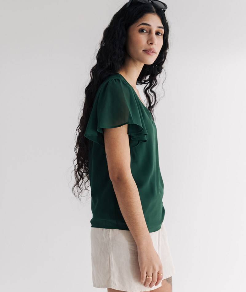 Kauf Dich Glücklich VILA Bluse VIMicada V-Neck Grün