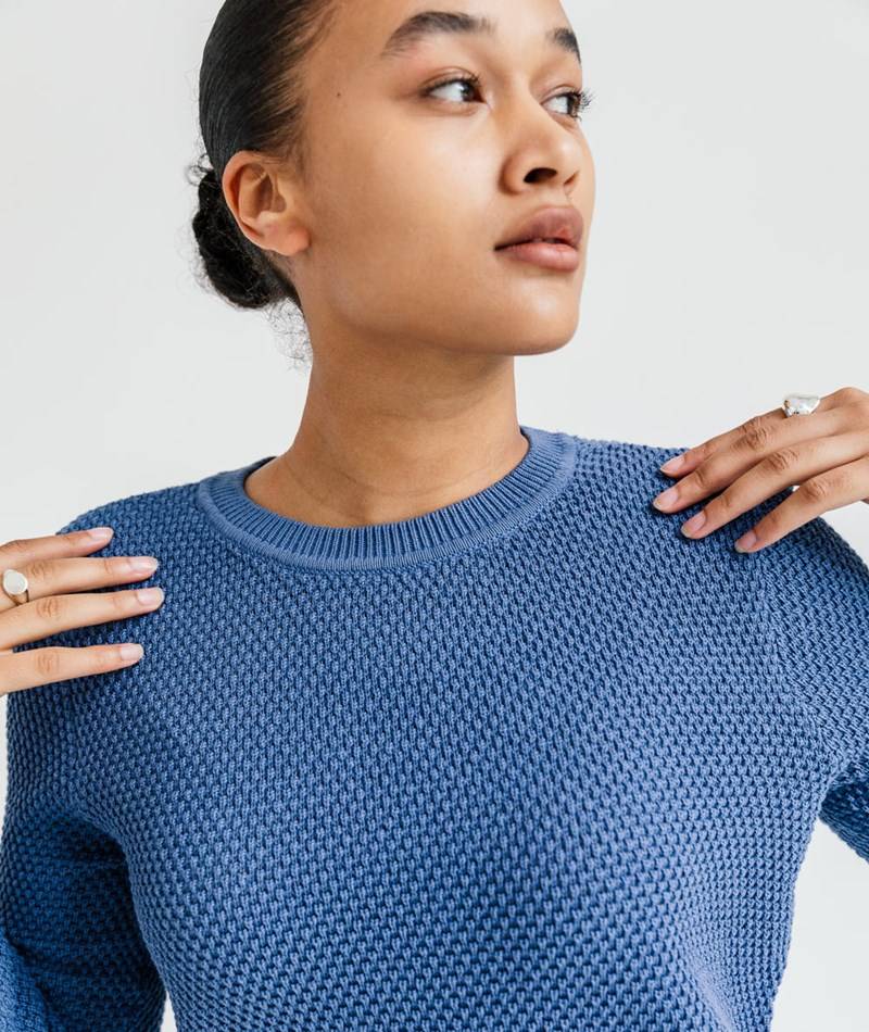 Kauf Dich Glücklich VILA VIDalo O-Neck Knit Pullover Blau