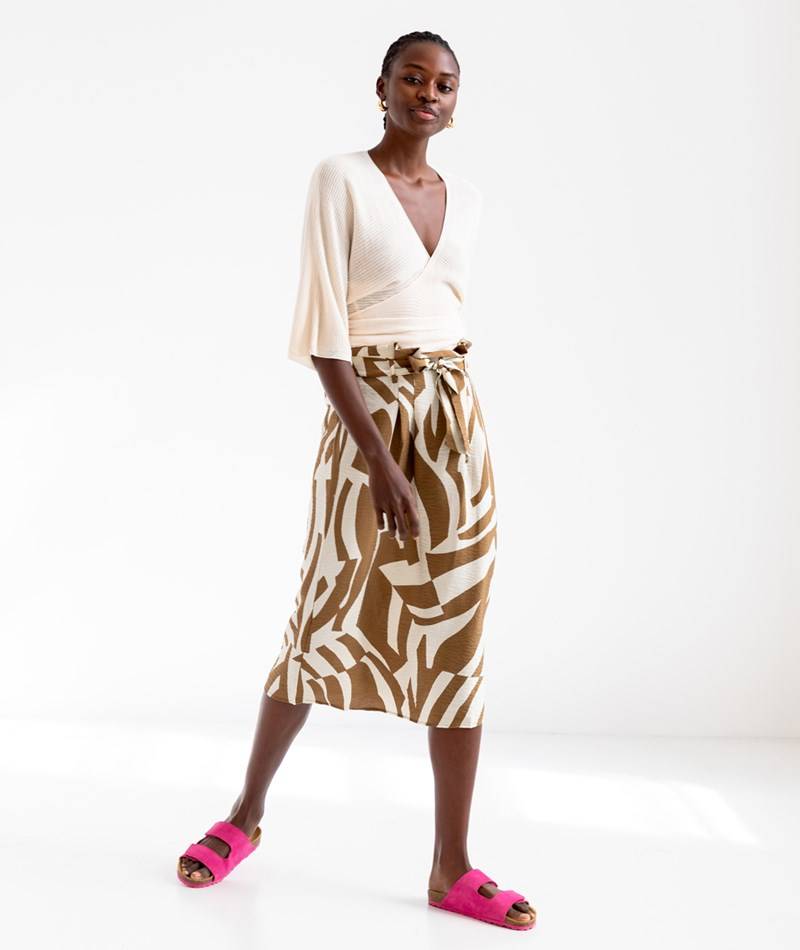 Kauf Dich Glücklich VILA VIDogma Uma RW Paperbag Rock gemustert